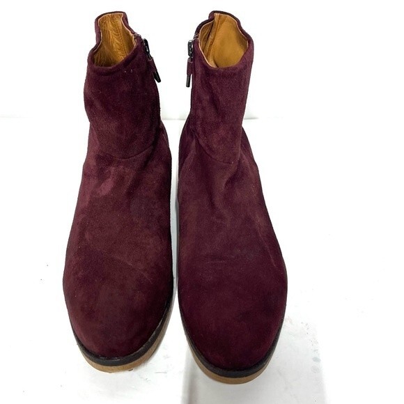 Alberto Fermani Burgundy Suede Ankle Boots 39 - Picture 2 of 10